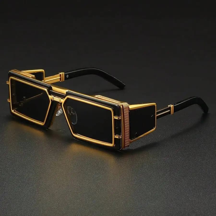 Occhiali da Sole Cyberpunk Futuristici di Alta Gamma per Uomo, Montatura in Metallo, per Fotografia e Viaggi