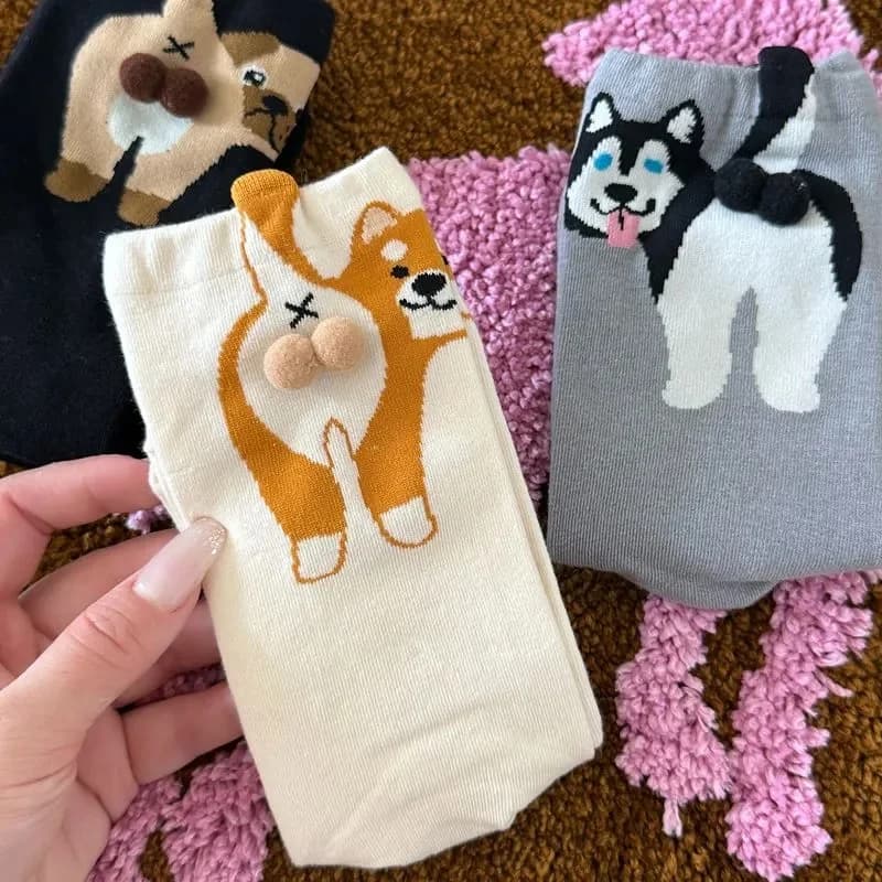 1/2 paia di calzini per cani e gatti con palline divertenti calzini di cotone traspiranti calzini a tubo centrale per cani carini per ragazze calzini da donna regali divertenti