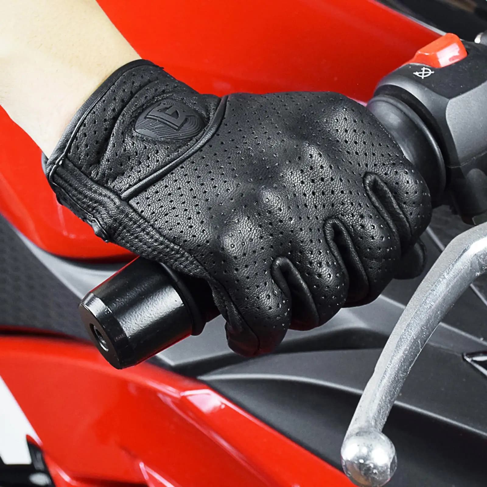 Guanti Estivi Traspiranti per Moto - Guanti a Dita Intere con Funzione Touchscreen