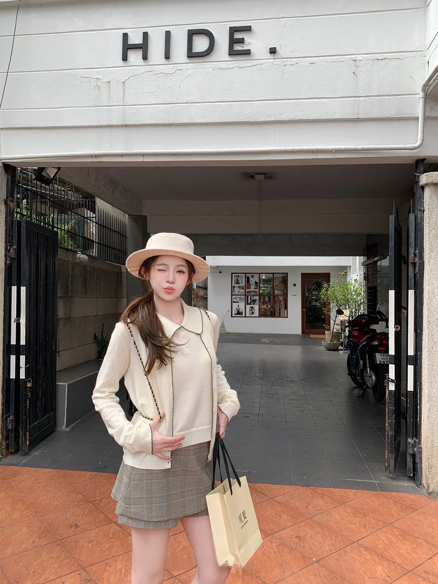 FF BLUE Gonna coreana da donna a trapezio per la primavera, che allunga le gambe, non leggera, con design a vita alta