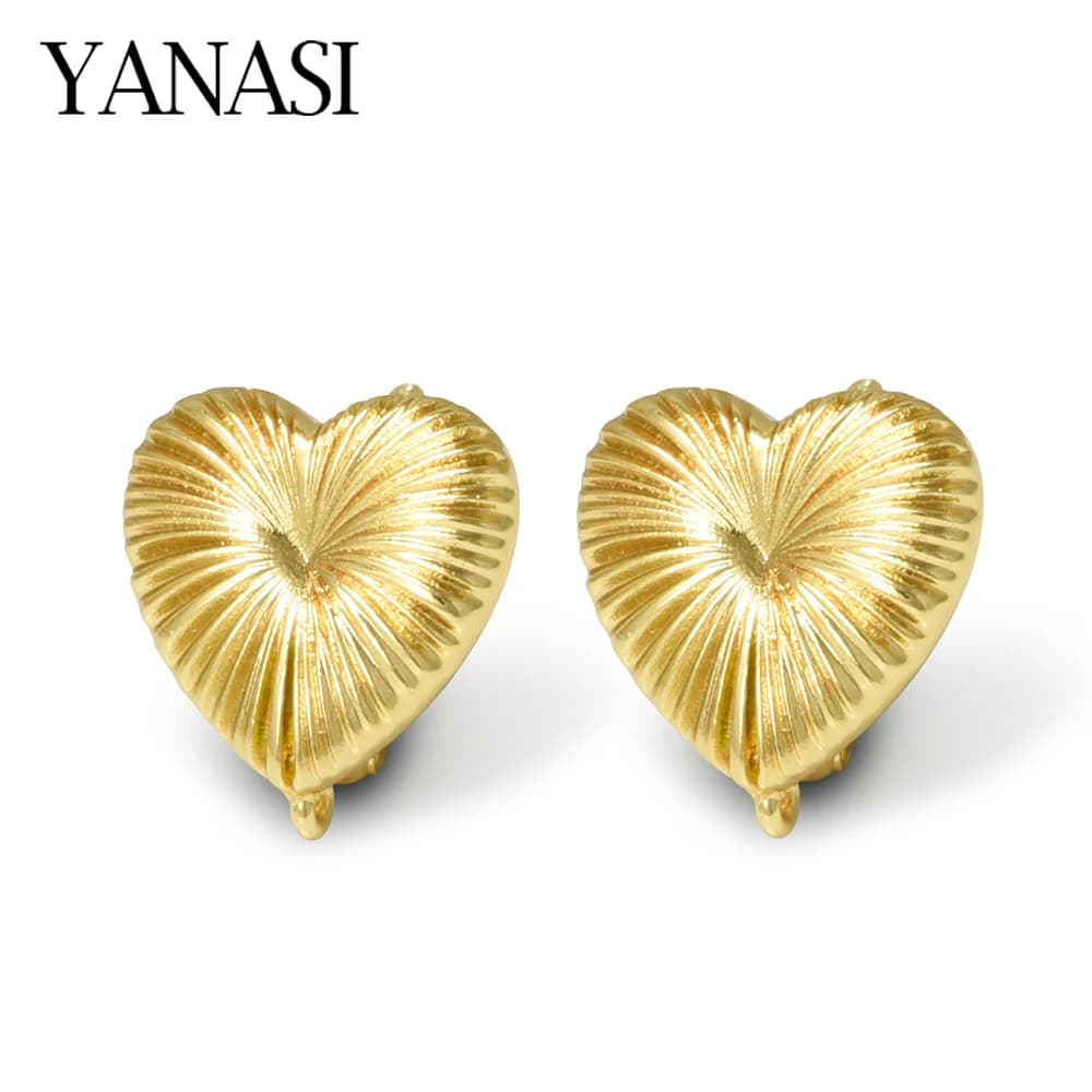 NEW 18K Gold Plated Brass Earring Hooks Clasps Accessories,Big Size Heart Shape Earwires Earring Fixtures,DIY Earrings Making