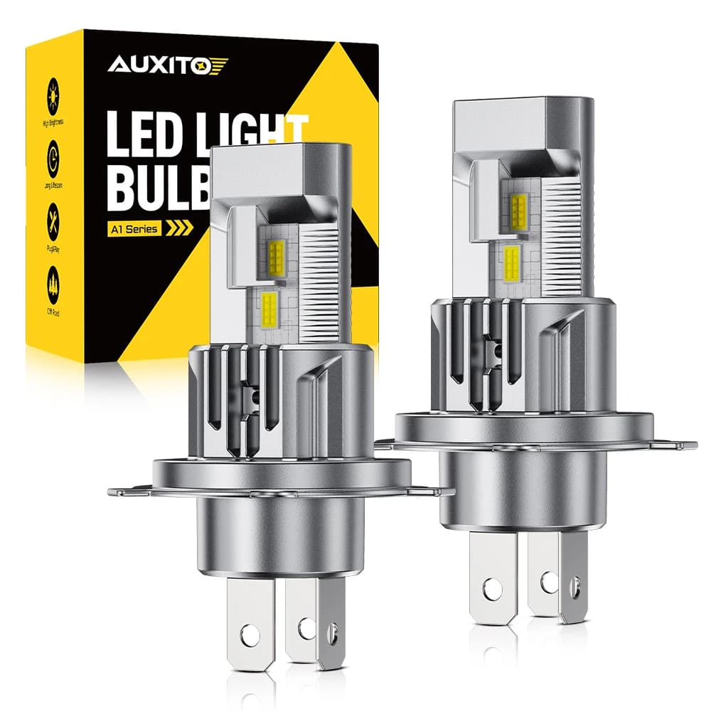 AUXITO 2 Pezzi Kit Lampadine LED H4 Canbus per Fari Auto 12000LM H4 9003 Luci LED per Fari Auto 6500K 12V Wireless