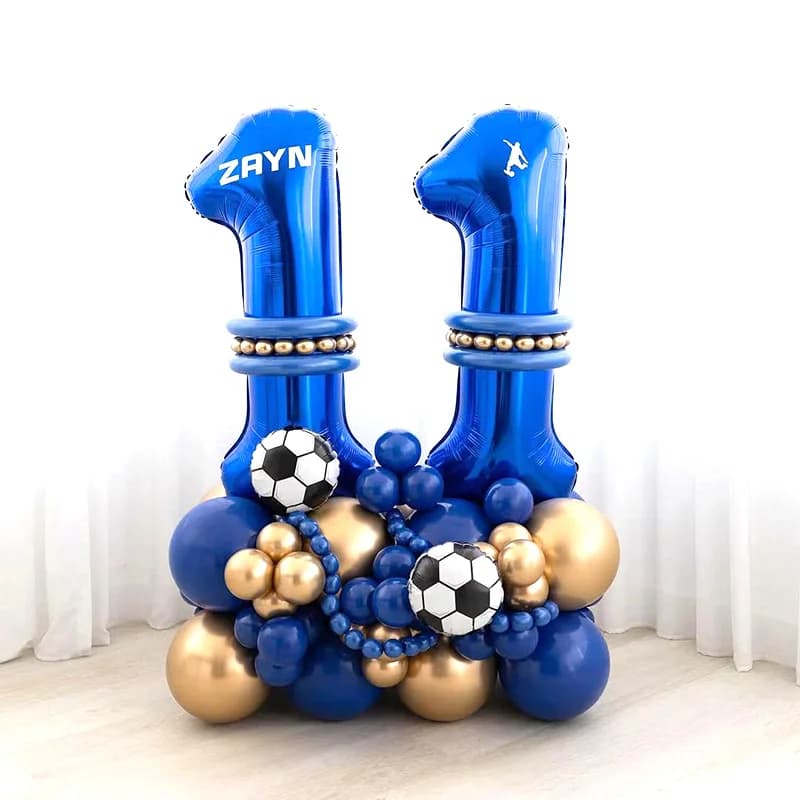 Set di Palloncini in Foil a Tema Calcio per Compleanno Bambino, Palloncini in Lattice, Decorazioni per Feste di Bambini e Baby Shower, Palloncini Numerici, Globos