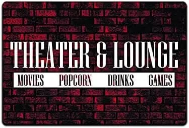 JP's Parcels Tin Signs Home Theater Decor - Metal Sign for Basement Bar Card Game Movie Room 12 x 8 in. Theater & Lounge si sign
