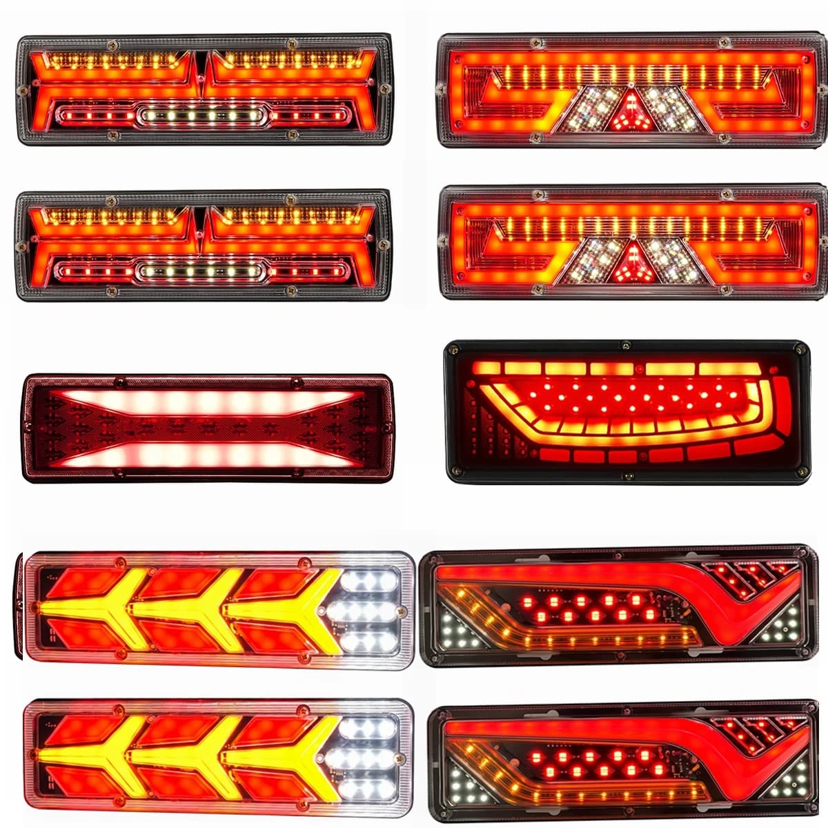 2PCS 12V-24VCar Kit fanali posteriori a LED Indicatori di direzione posteriori per camper Camper Rimorchio Camion Luce stop Illuminazione per barche