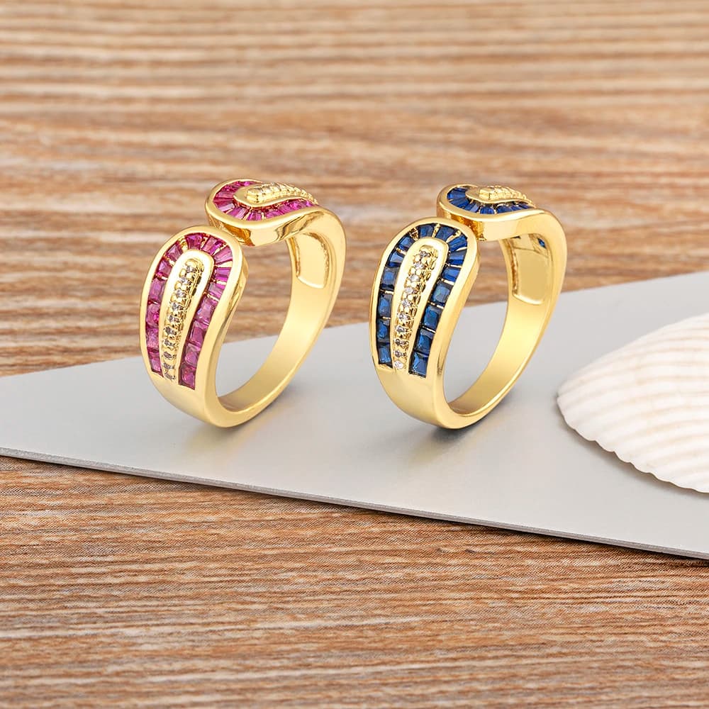 Nidin Korean New Design Fashion Light Luxury Polished AAA zircone ring women's opening jewelry adjustable wedding party gifts