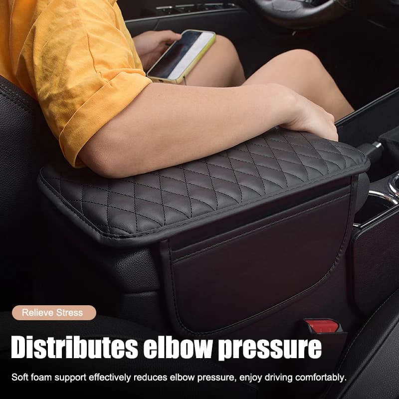 Scatola portaoggetti universale per bracciolo con copertura protettiva per console centrale per auto in pelle PU con borsa portaoggetti per braccioli per gomito e bracciolo tascabile