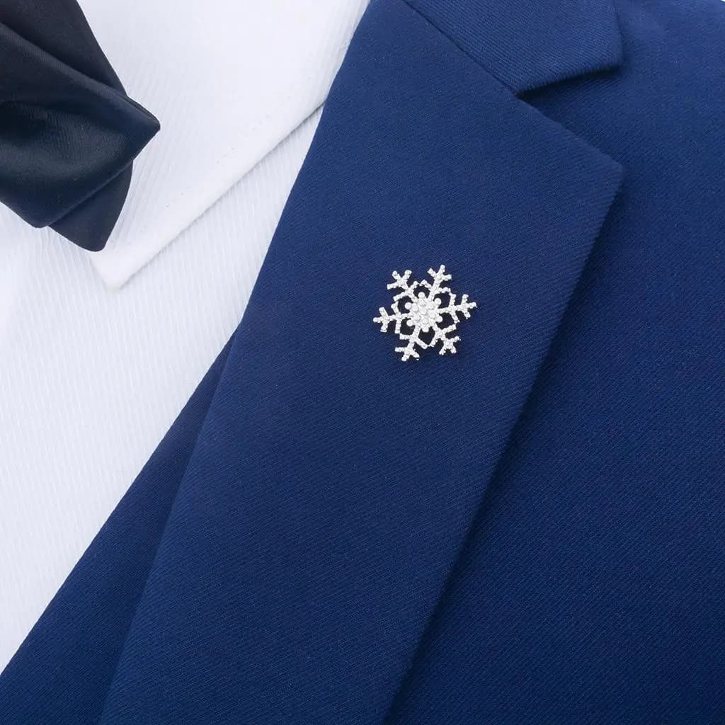 Spilla da bavero con fiocco di neve Distintivi Abbigliamento Borse Zaini Giacche