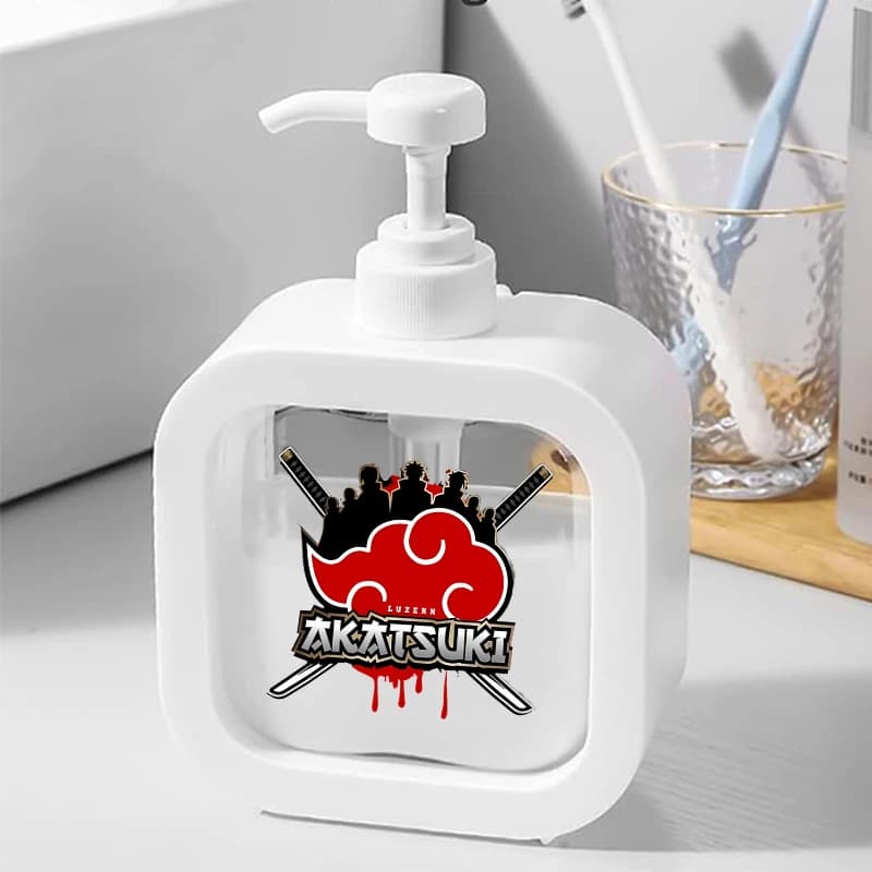 Dispenser di Sapone Creativo Naruto da 300ML, Bottiglia Ricaricabile Trasparente Portatile per Gel Doccia e Detersivo, Idea Regalo