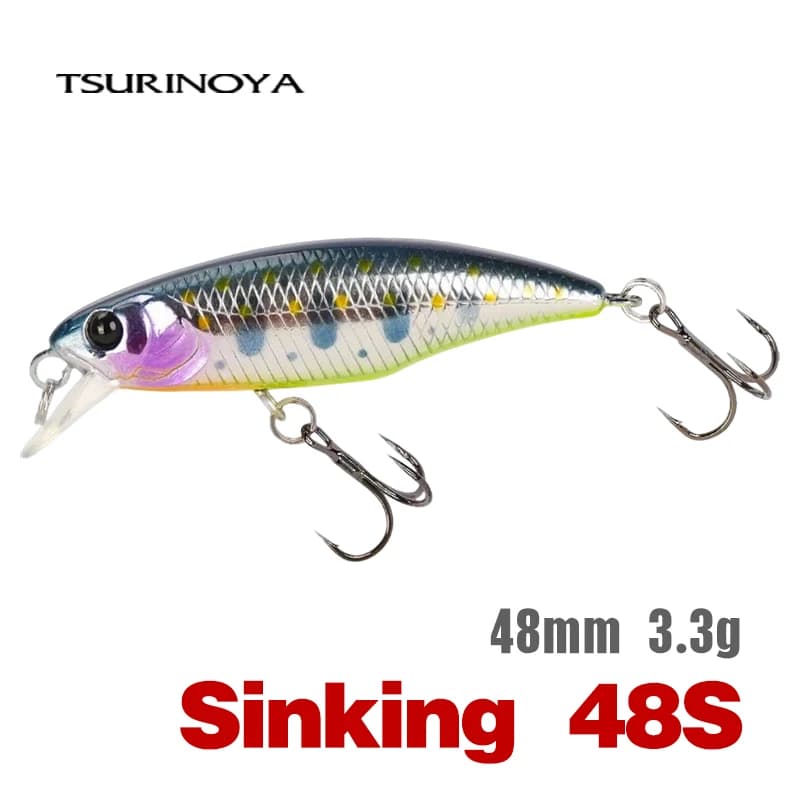 TSURINOYA Richiamo di Pesca DW69 Affondamento Minnow Esca Dura 48S 48mm 3.3g Wobblers da Pesca Jerkbait Bass Trota Richiamo Swimbait