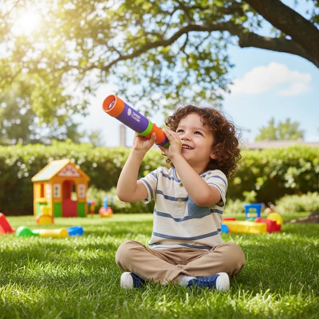 Telescopio monoculare 8X per bambini, giocattolo educativo con design retrattile a 3 sezioni e messa a fuoco regolabile