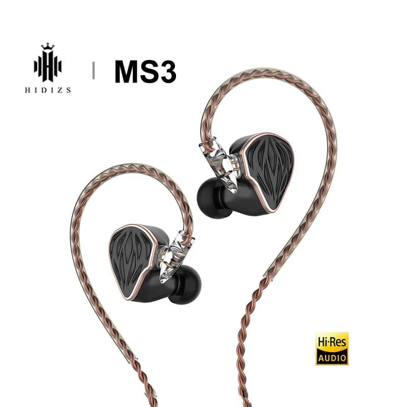 Hidizs MS3 HiFi auricolare 2BA + 1DD Hybrid 3 driver auricolari In-Ear Monitor con cavo staccabile da 0.78mm a 2pin auricolare cablato MS3
