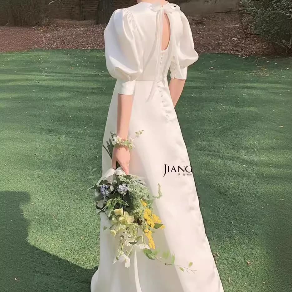 Abito da Sposa Vintage Leggero Nuovo 2026 Stile Donna Super Fatato Abito da Sera per Foresta Tessuto in Rete a Vita Alta per Fotografia di Viaggio