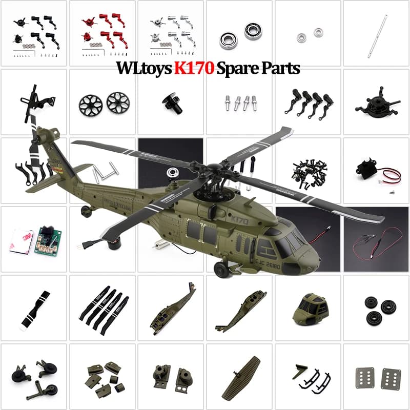 WLtoys XK K170 Parts Paddle / Bearing / Gear / Motor / Engine / Receiver / Servo / Cross Plate / Casing / Wheel / Main Shaft
