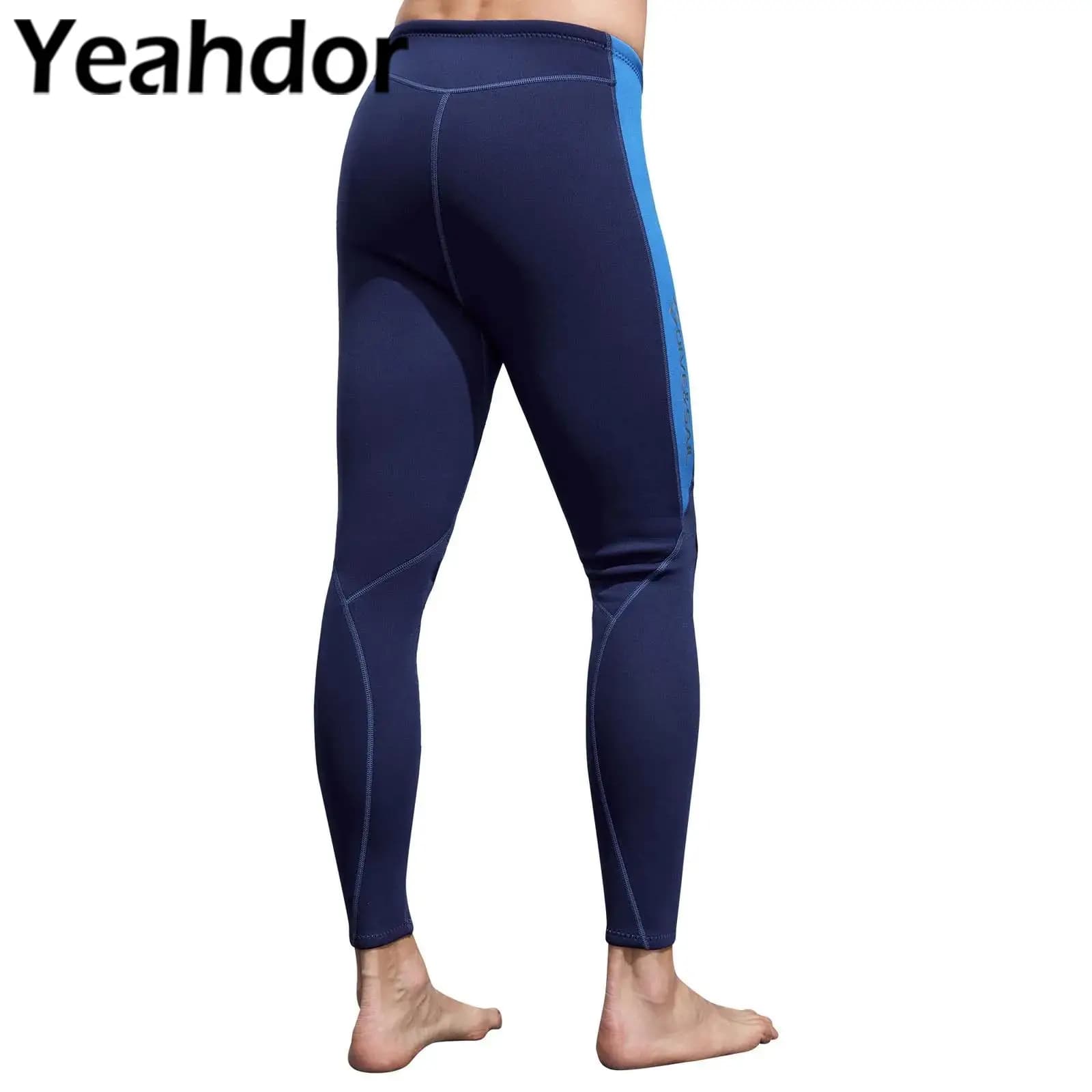 3 mm neoprene men's trousers 3 mm swim pants with drawstring Color block leggings for swimsuits Swimming Snorkeling Surf Diving