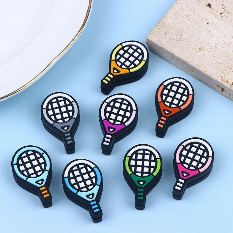 Multicolor Tennis Rack Shape Shock Absorber in Silicone, Sports Accessories Durevoli for Tennis, Squash and Badminton