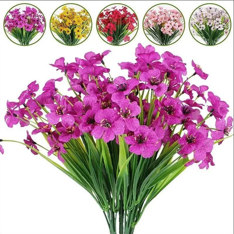 1/2 pezzi bouquet di fiori artificiali 32 cm fiori finti per la decorazione domestica decorazione del giardino vaso esterno bonsai ornamento accessori
