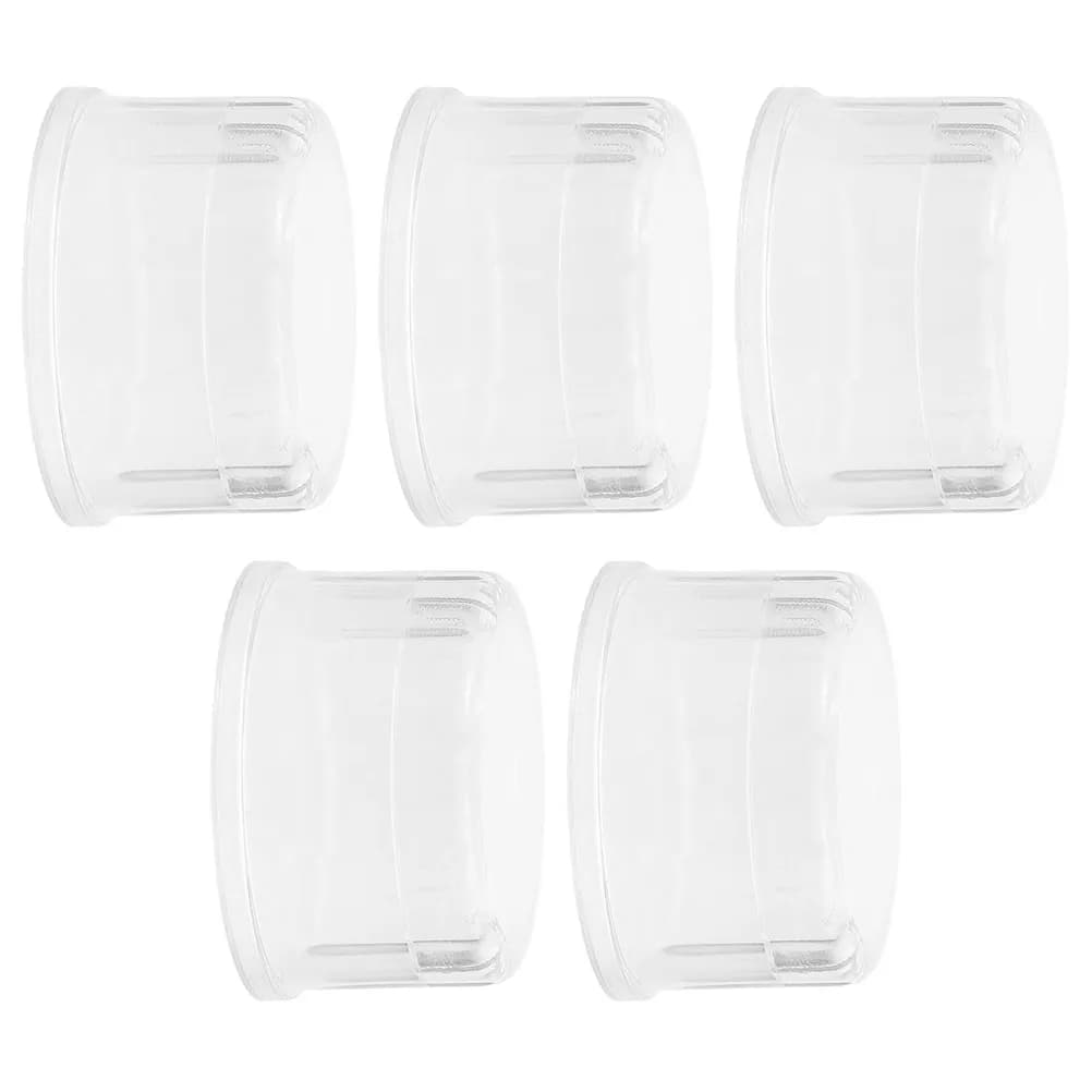 5Pcs Clear Resin Shaker Cup Lid Splash-Proof Secure Fit for Protein Shakes Cocktails Beverages Portable Reusable Drink Cover