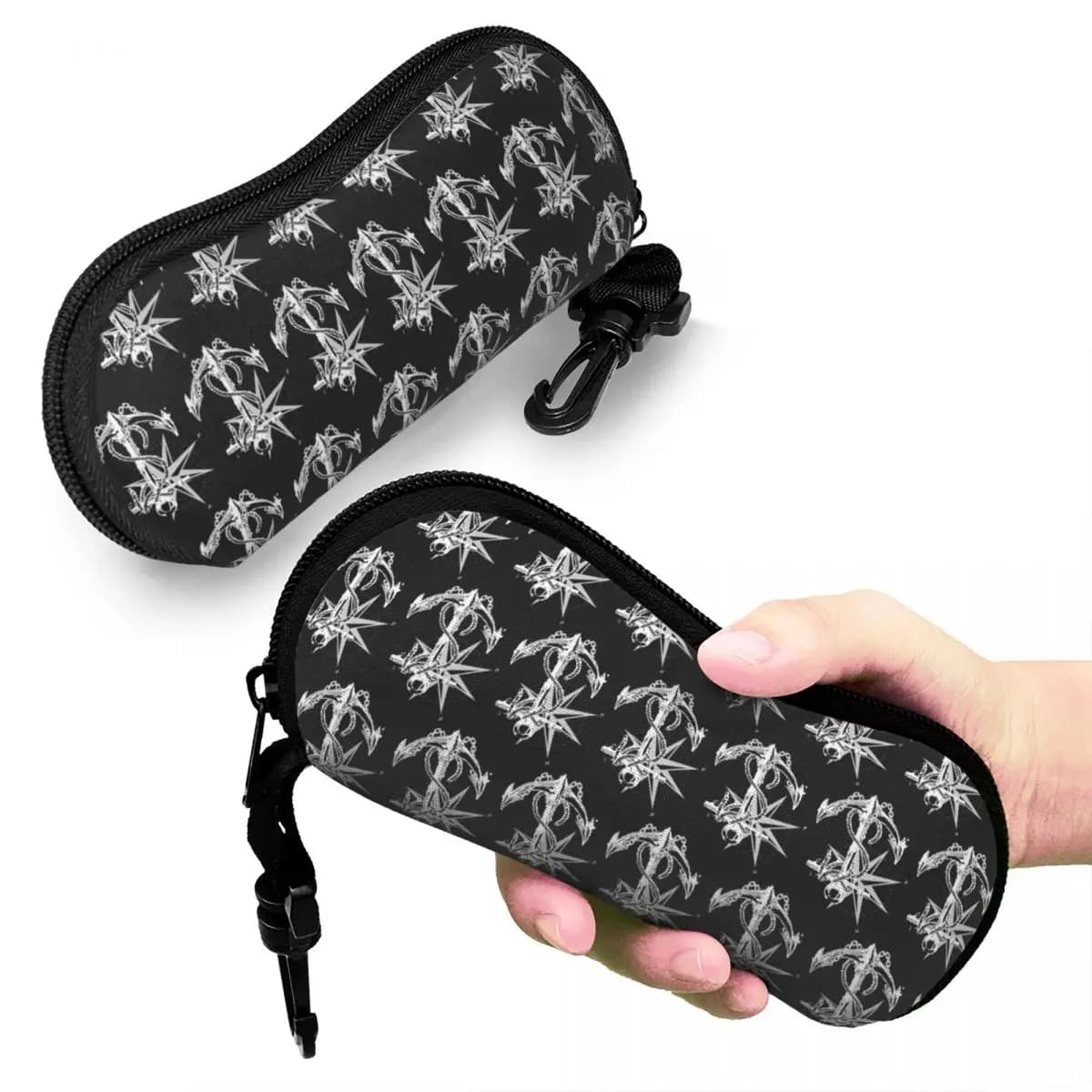 Bussola nautica Capitano Anchor Barca Shell Custodia per occhiali Custodia protettiva per occhiali da sole Donna Uomo Custodia morbida per occhiali