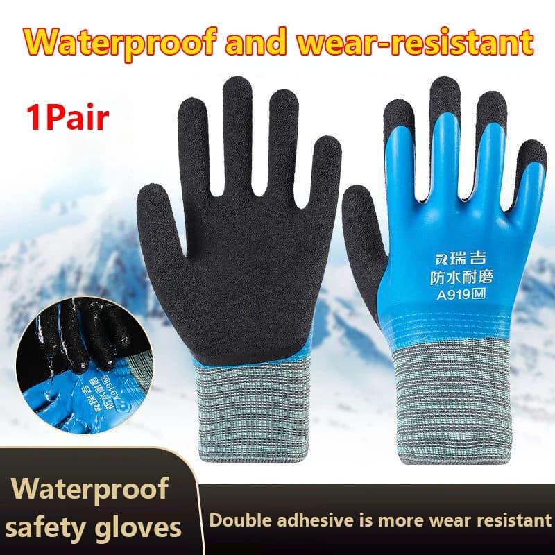 Guanti da giardinaggio resistenti al freddo in nylon completamente rivestito resistenti all'acqua in lattice
