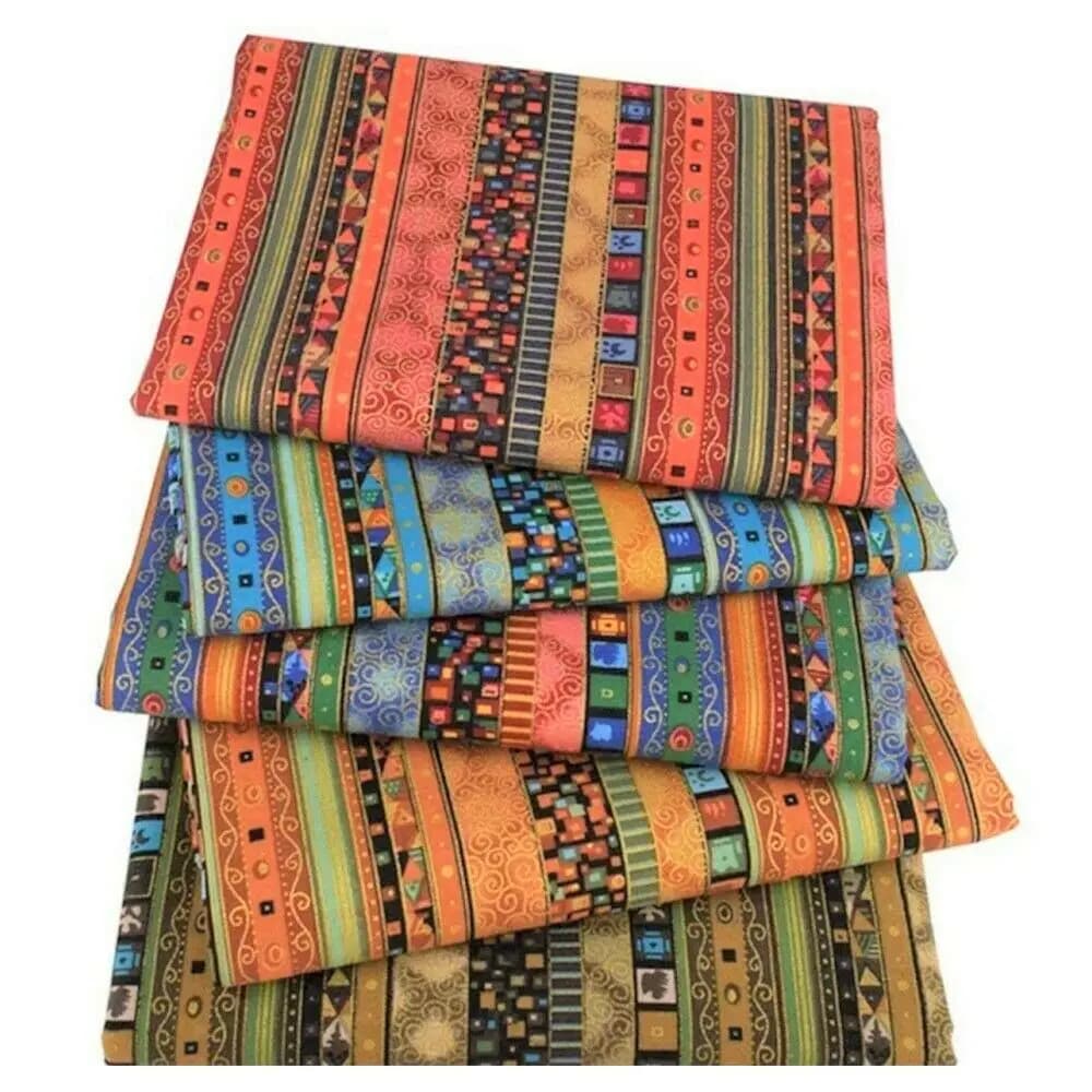 Tessuto in cotone e lino con motivo a strisce stile Boemia, cucito fatto a mano fai da te, federa, divano, tenda, tovaglia, decorazioni tessili per la casa