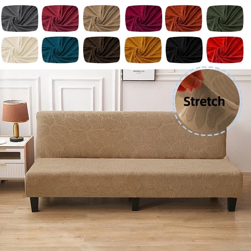Covers sofa bed jacquard Covers elasticated futon without armrests Protection for washable furniture in removable washing machine Dustproof home decoration
