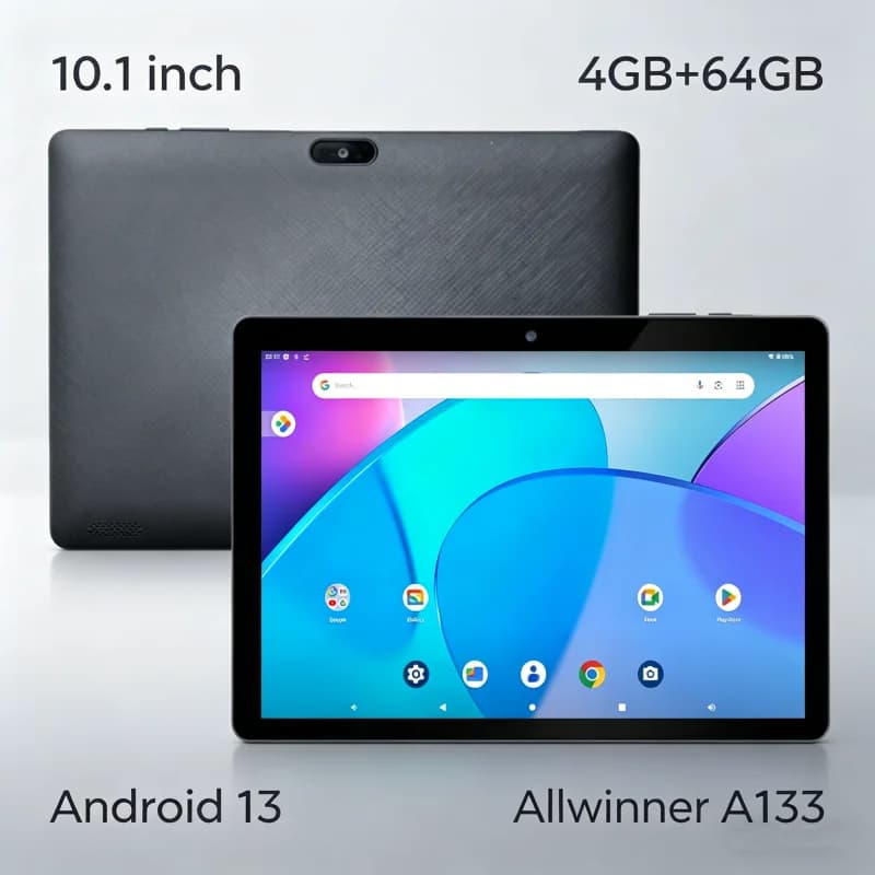 Tablet PC E10 Allwinner A133 Quad-Core 10.1" Android 13, 2GB+2GB RAM, 64GB ROM, 1280 x 800 IPS HD, 6000mAh, WIFI, Bluetooth 4.0