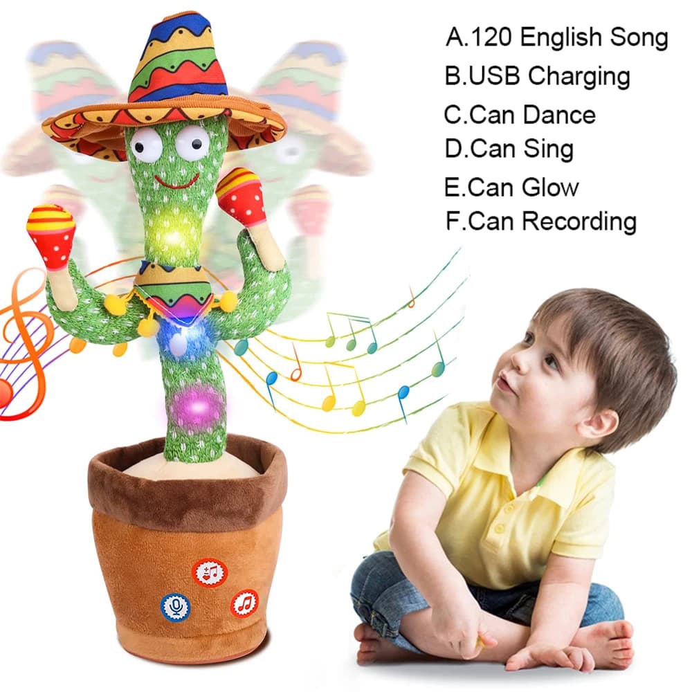 Talking Cactus Baby Toy Dancing Cactus ripeti quello che dici per i bambini con canzoni inglesi giocattolo danzante per regalo Toddle Girls Boys