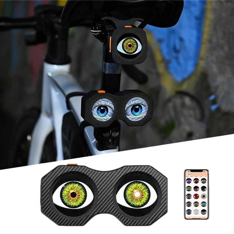 Devil Eye Lamp for Motorcycle Decorative Light for Electric Bicycle Rear lights for Bike APP Demon Eye Rechargeable Dynamic