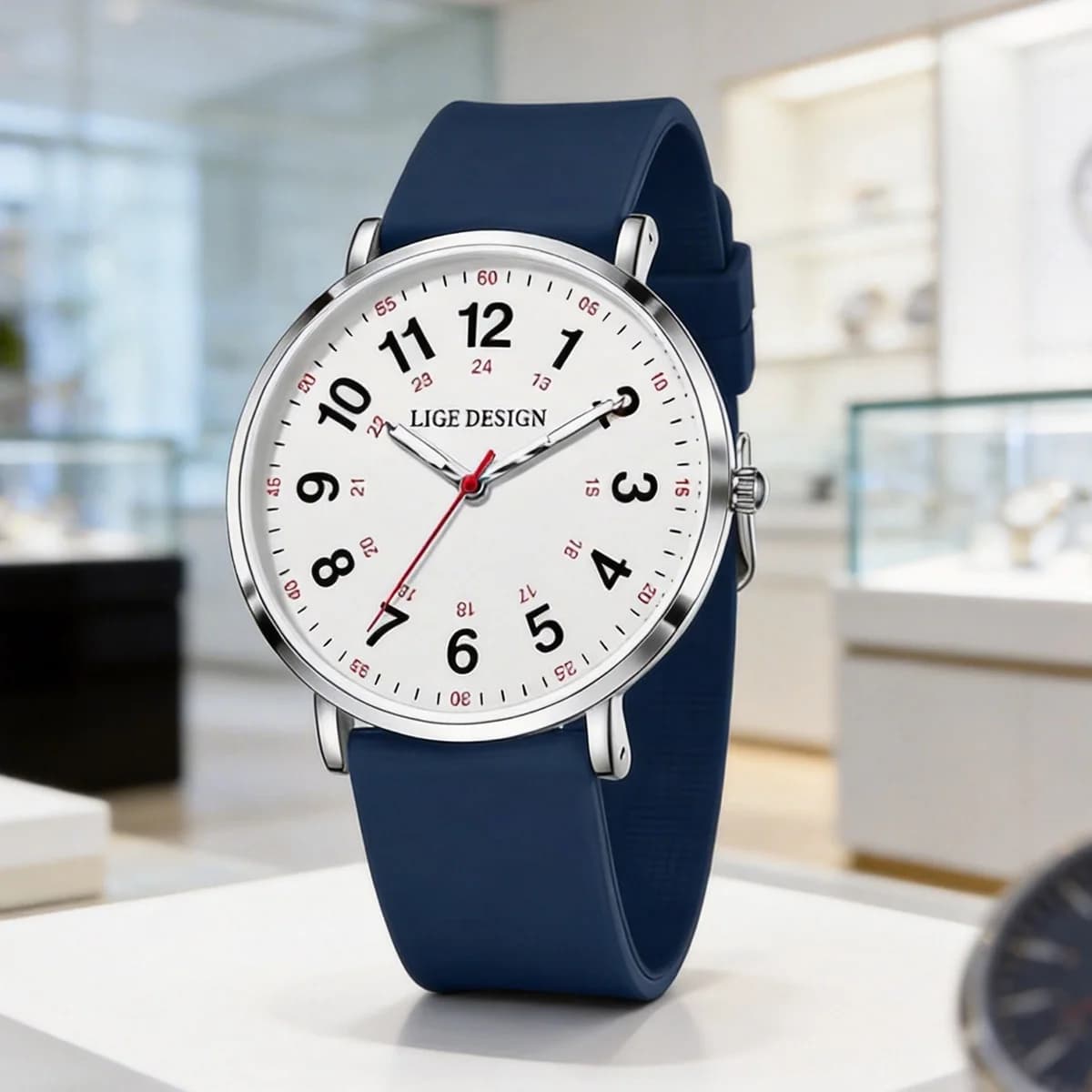 LIGE 2025 Women's Watch Elegant Simple Waterproof Dial 12/24 Hours Silicone Strap Colored Student Watches For Women's Montre Femme