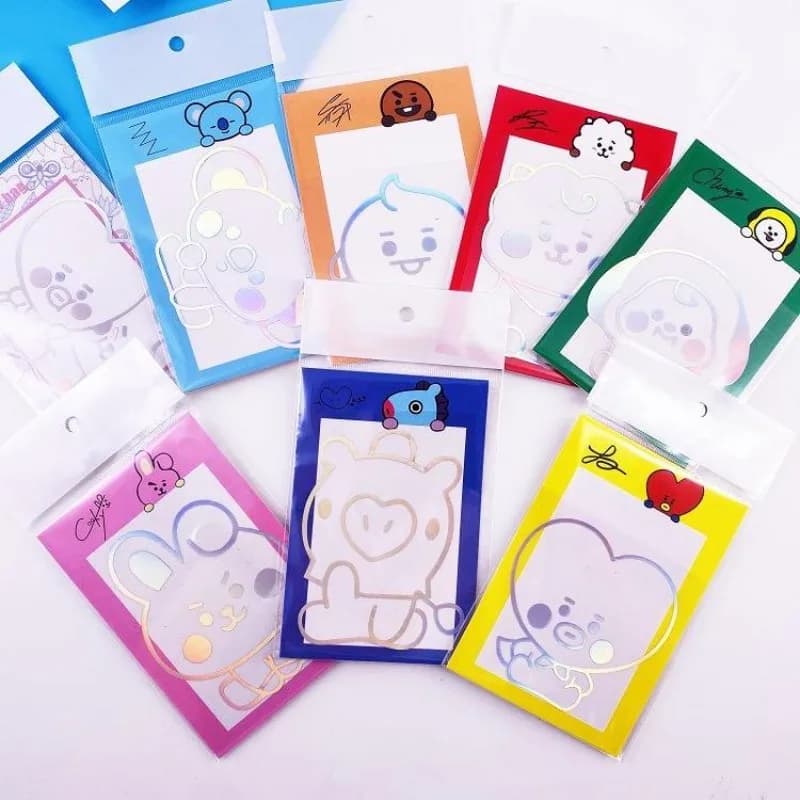 Adesivi BT21 K-pop - Adesivi colorati e carini tagliati al laser per cellulari, decorazioni per frigoriferi, etichette per bagagli RJ