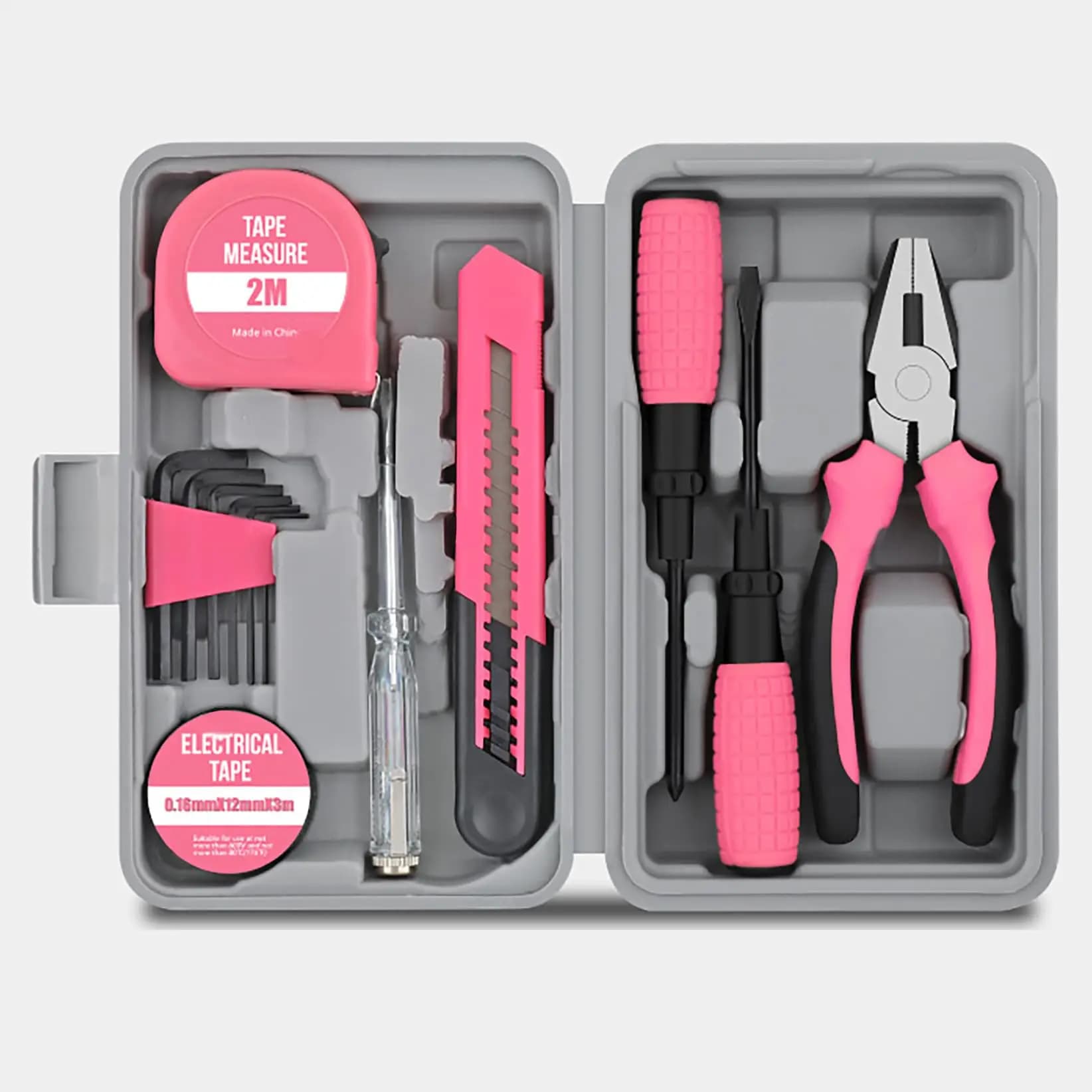 13Pcs Portable Household Tool Kit Multifunctional Hand Tool Set with Storage Box for Home Repair DIY Projects