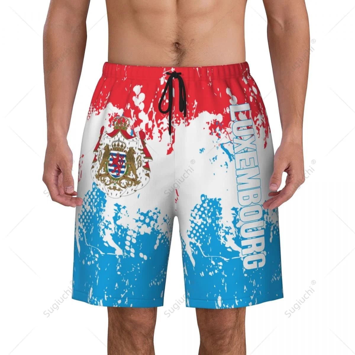 Men's Flag Beach Trousers Surf Shorts Boys Football Cycling Swimwear Polyester Racing