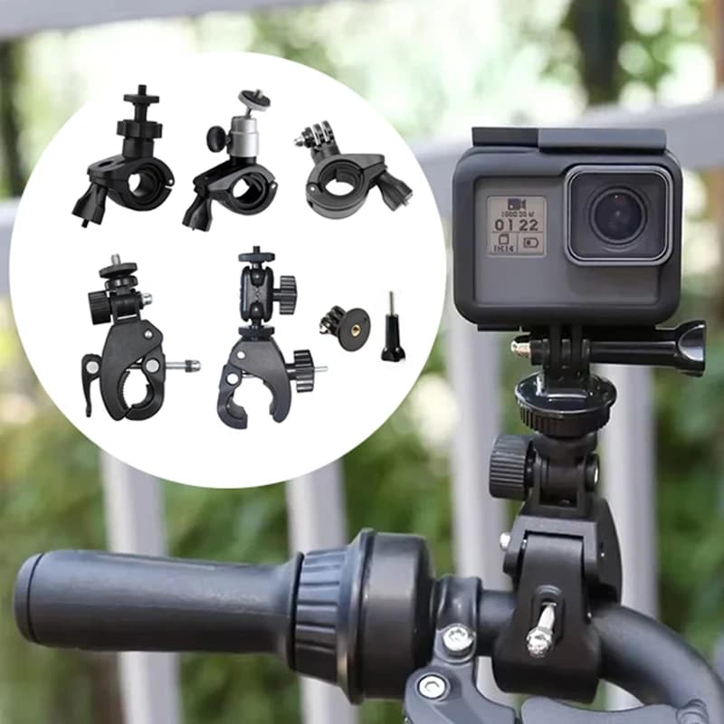 Supporto per Manubrio Moto con Morsetto per Action Camera DJI Nano, Compatibile con GoPro Hero 13 12 11 10 9, Insta360 X5 X4, GO Ultra