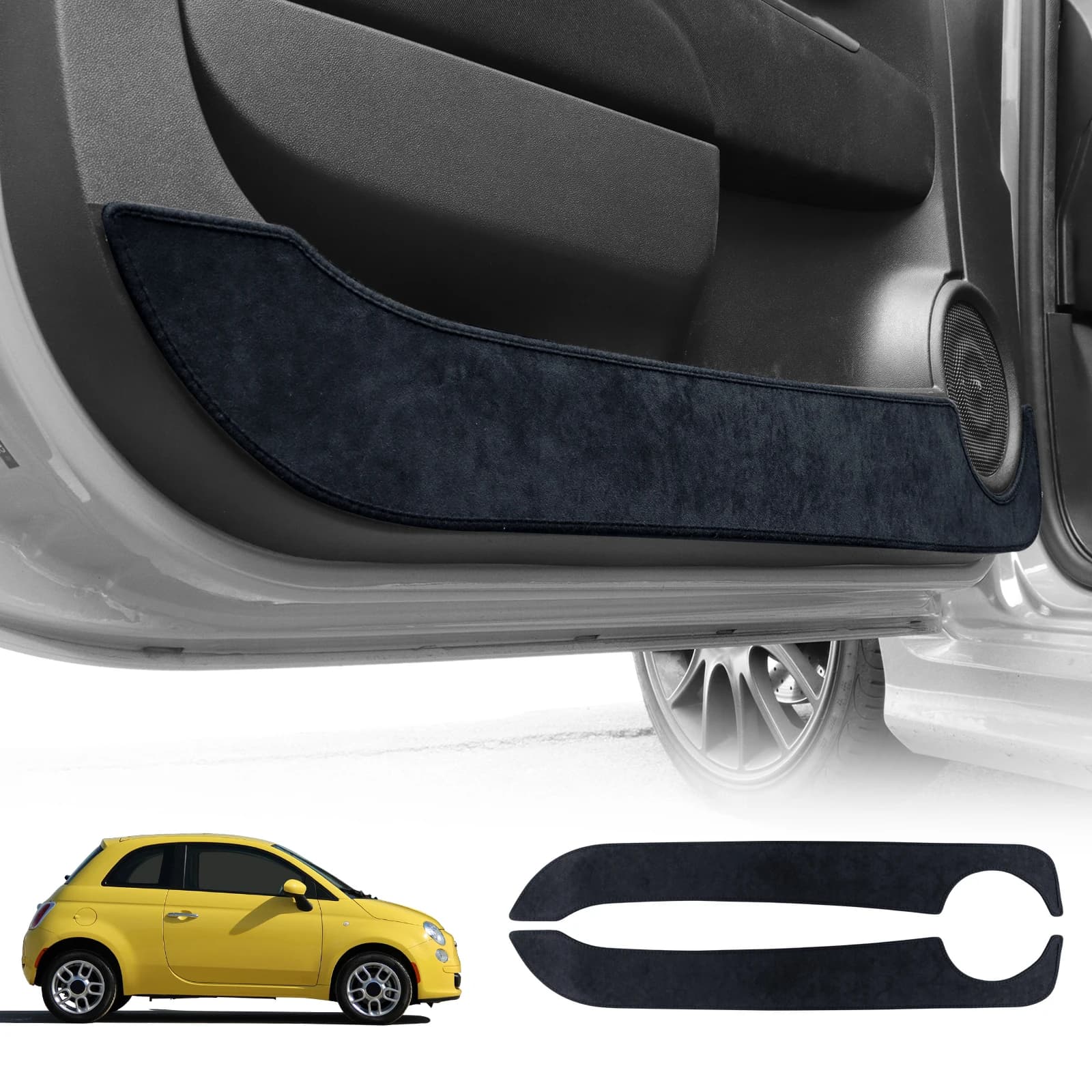Flanella Per Abarth 595 695 2012-2024/Fiat 500/500C 2008-2024 500E 2013 2014 2015 2016 2017 2018 2019 Auto Porta Anti-calcio Pad Zerbino