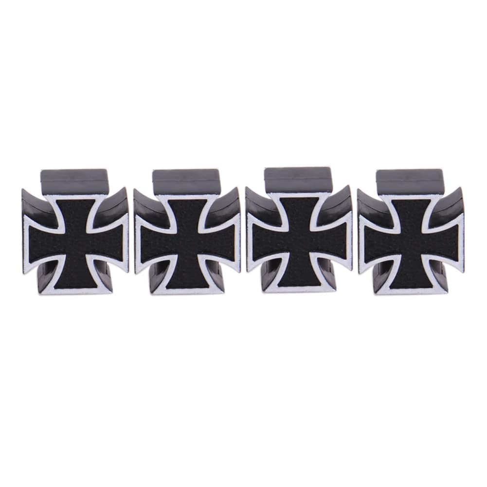4pcs Cross Road Bicycle Valve Cap Motor Bike Car Valve Mouth Cover Universal Wheels Tires Valves for Car Truck Bike Motorcycle