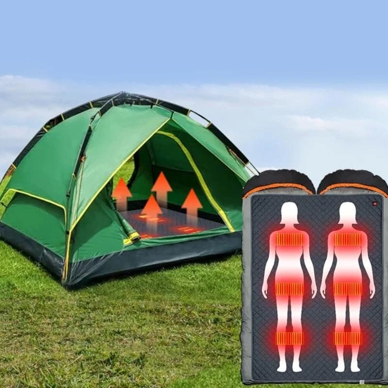 Sacco a riscaldato da campeggio. Coperta riscaldata tramite USB. Fodera per sacco a riscaldato