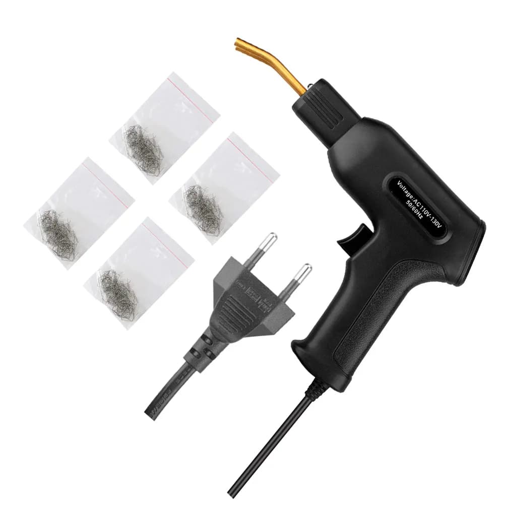 Kit di Riparazione Paraurti Auto 1 Set, Saldatrice a Caldo per Plastica con Spina EU, Testa in Rame per Luci Anteriori, Cavo di Alimentazione Rinforzato