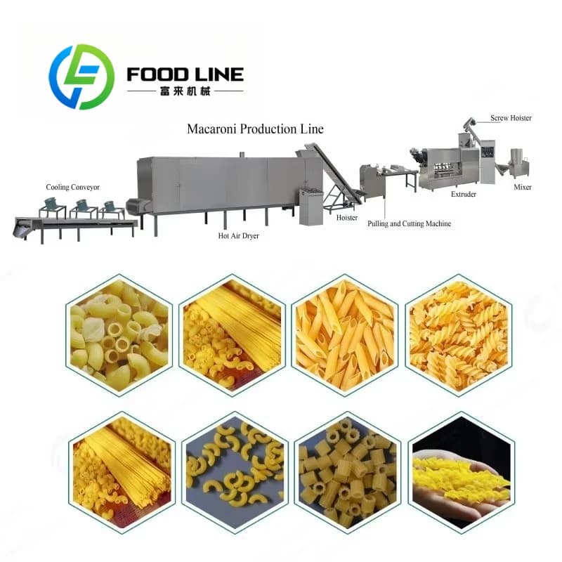 Macchinari per pasta Linea di produzione di pasta per estrusore di pasta per macaroni completamente automatico