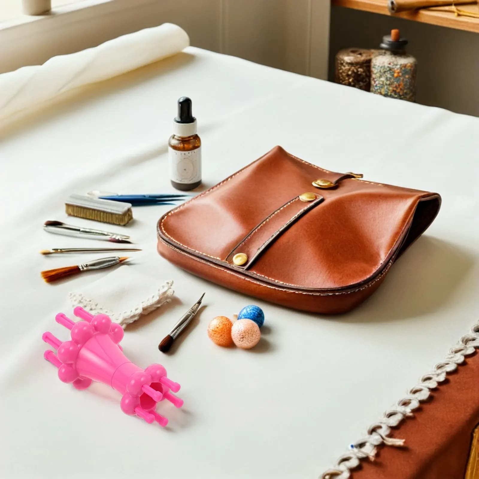 Set Completo Kit per Lavorazione a Maglia a Doppia Faccia, Strumento Portatile per Cucire a Bobina per Sciarpe, Cappelli, Calze, Cinghie, Tessitura Fai-da-te, Adatto ai Principianti