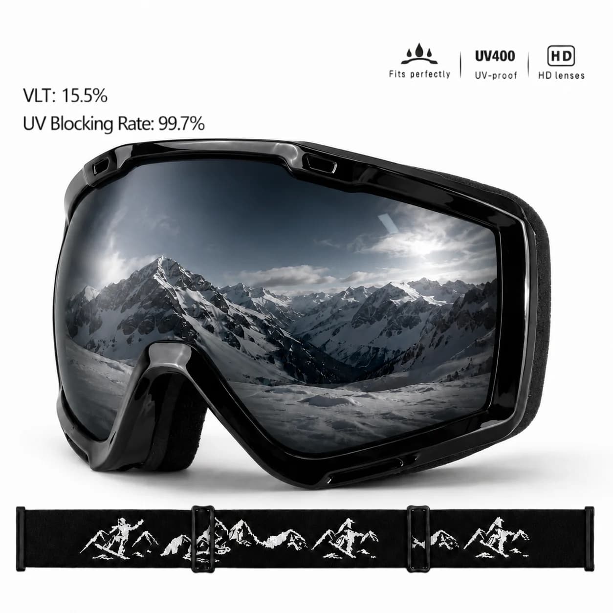 Adult Spherical HD Anti-Fog Ski Goggles High-Quality Wind-Dust-Proof UV400 Cycling Skiing Snow Sports Goggles