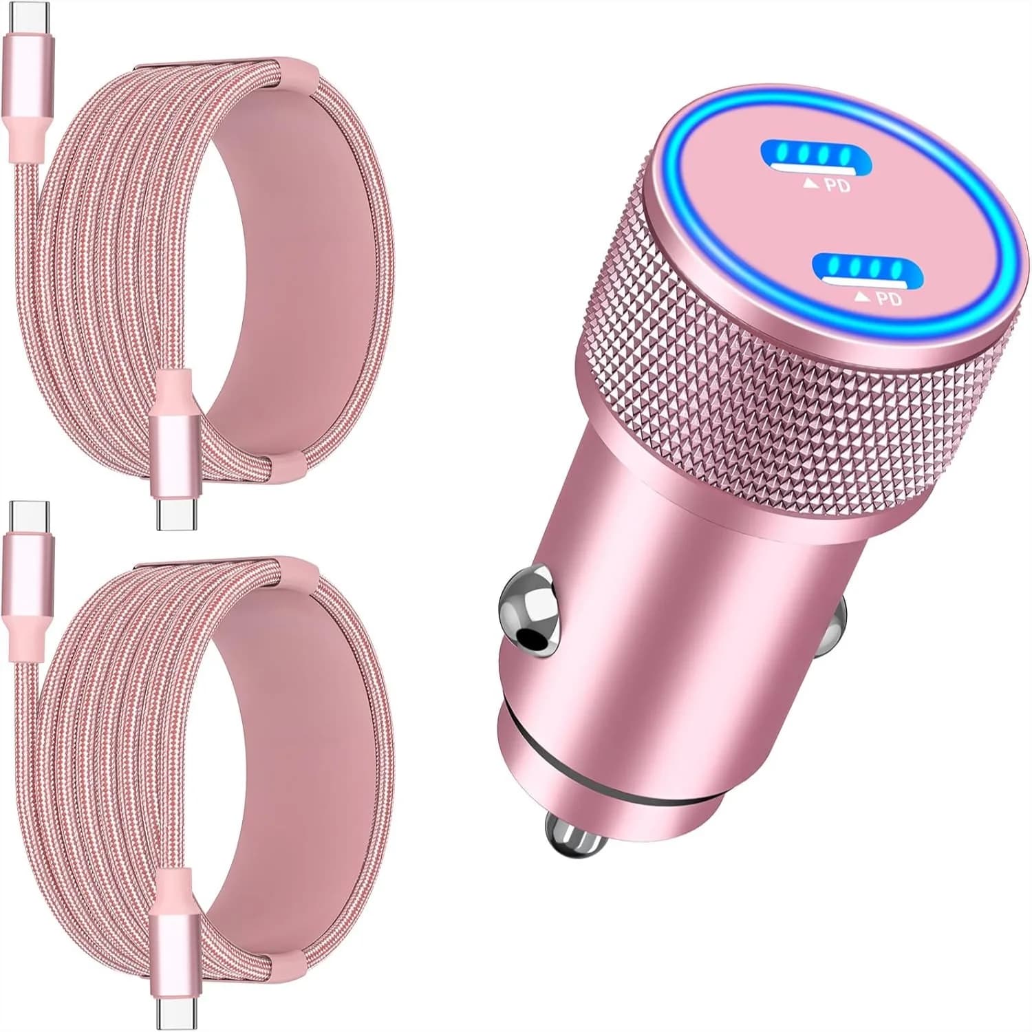 Caricabatterie per Auto iPhone con Doppia Porta USB-C, Ricarica Rapida 90W e Certificazione MFi per Uso Sicuro nei Veicoli