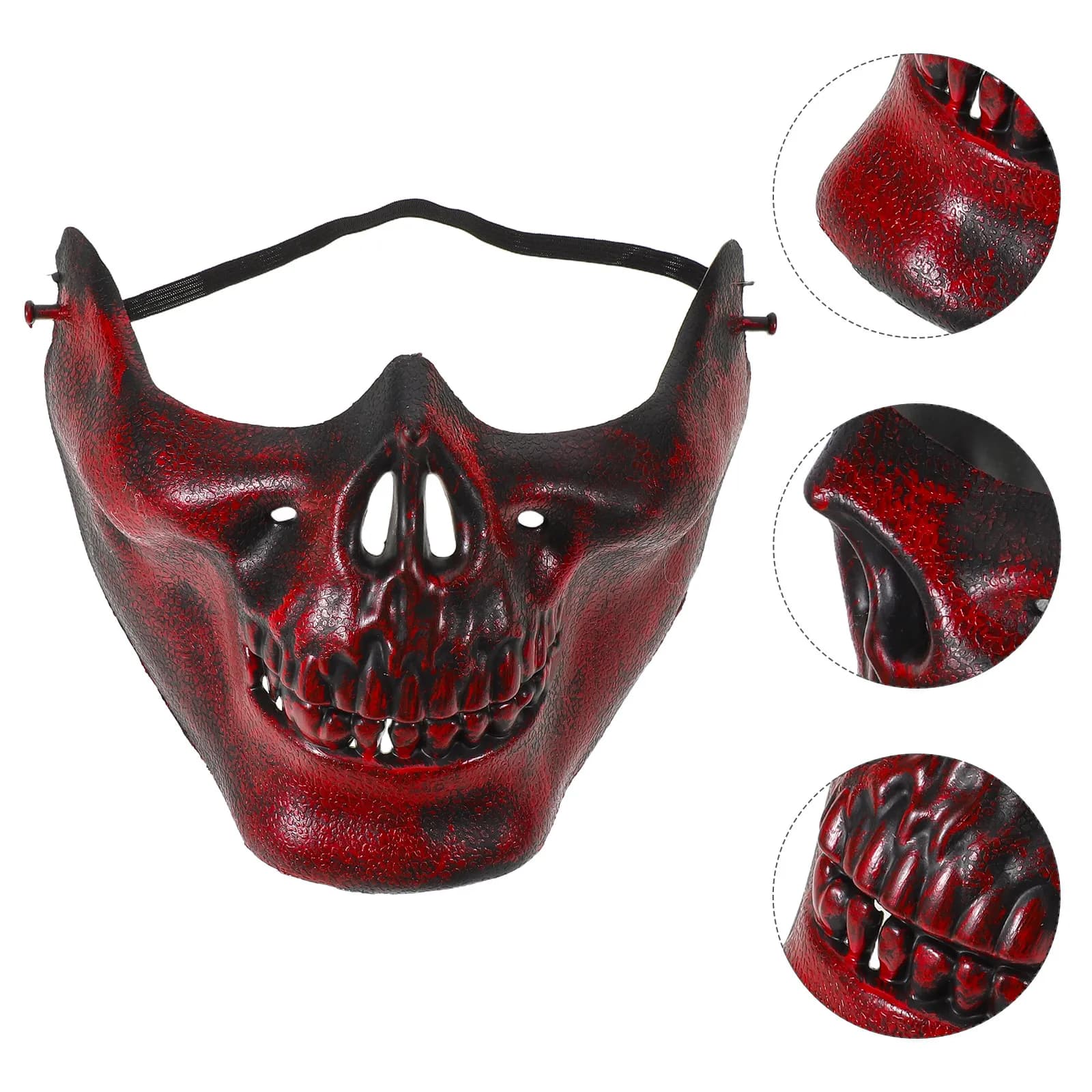 Set di 3 Maschere a Mezzo Viso a Forma di Teschio, Realistiche e Spaventose per Costume di Halloween, Accessori per Feste in Maschera Gotiche e Horror