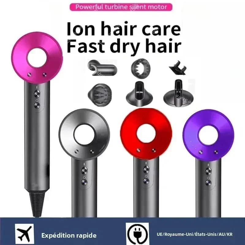 Asciugacapelli professionale senza foglie, ioni negativi ad alta velocità 110.000 giri/min, cura professionale dei capelli, vento 62 M/S, 1600 W, asciugatura rapida