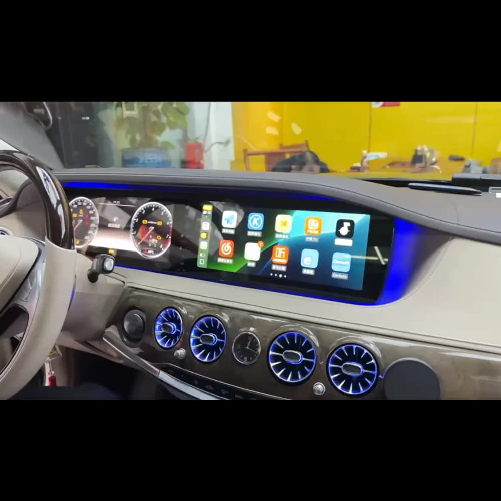 Android 13 Auto Car Radio For Mercedes Benz S Class W222 2013-2020 LCD Dash 24.6" Dual Screen CarPlay Multimedia Navigation GPS