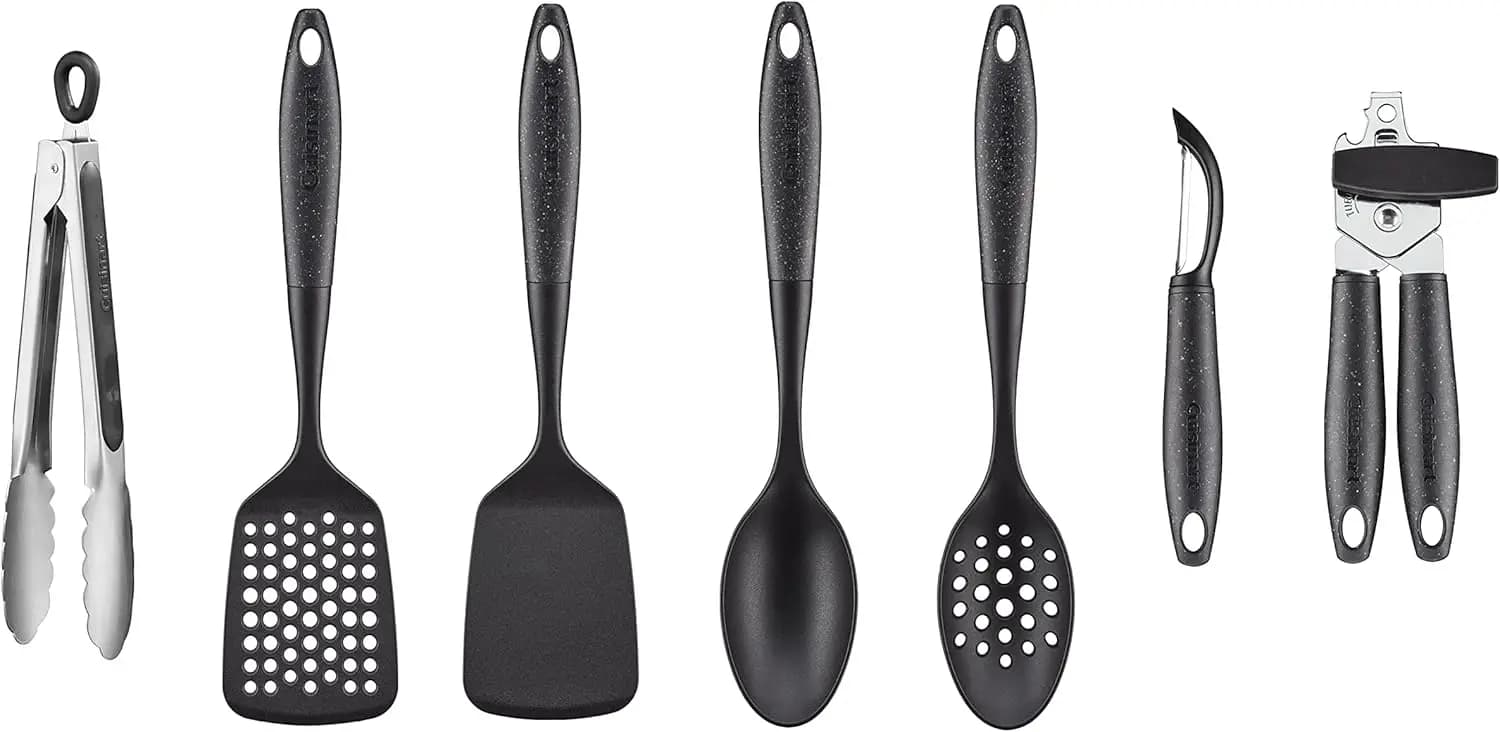 7-piece black Oceanware tool and gadget set, compact design