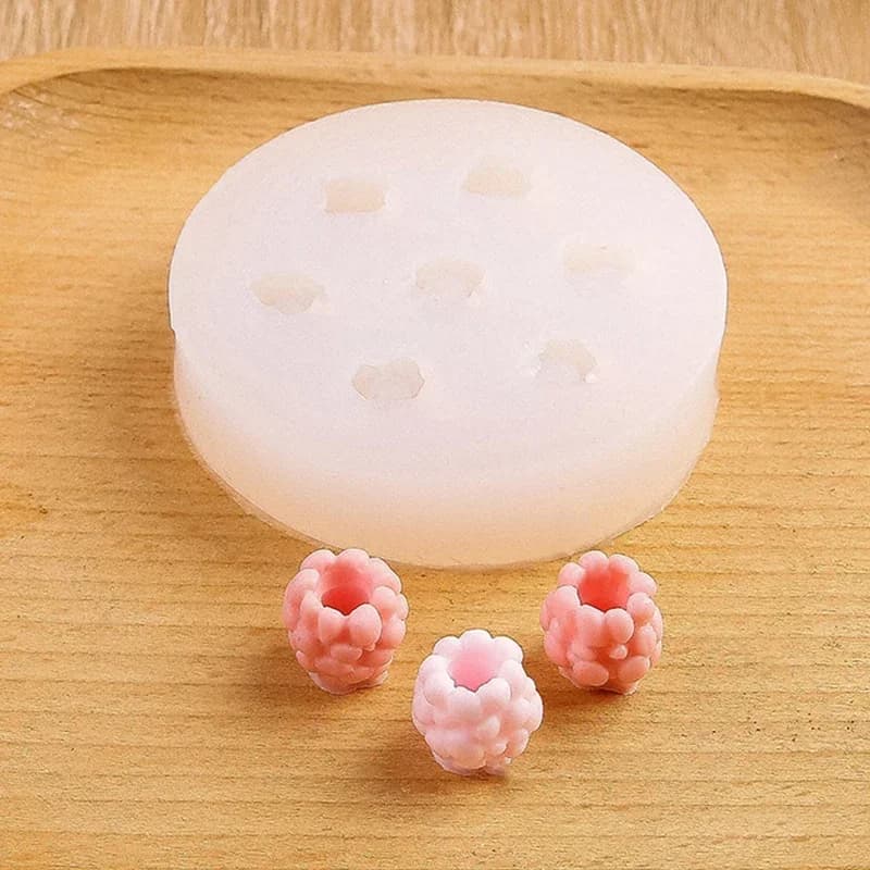 Stampo per rosa Stampo in silicone per frutta di simulazione di fragole selvatiche Stampo per candele per aromaterapia con torta al cioccolato