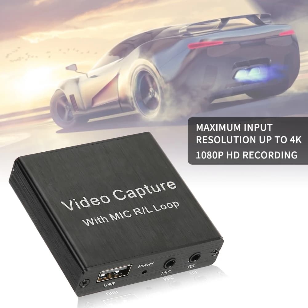 Scheda di acquisizione giochi Scheda di acquisizione video HD Scheda di acquisizione video USB 2.0 HDMI Loop& # 8209 Supporto uscita Apparecchi elettronici 4K 0,4 A/5 V