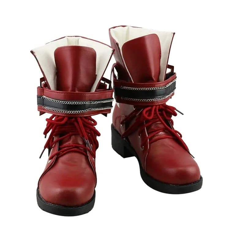 Halloween Carnevale Festa Cosplay Scarpe Stivali Costume Anime FF7 7 Tifa Lockhart