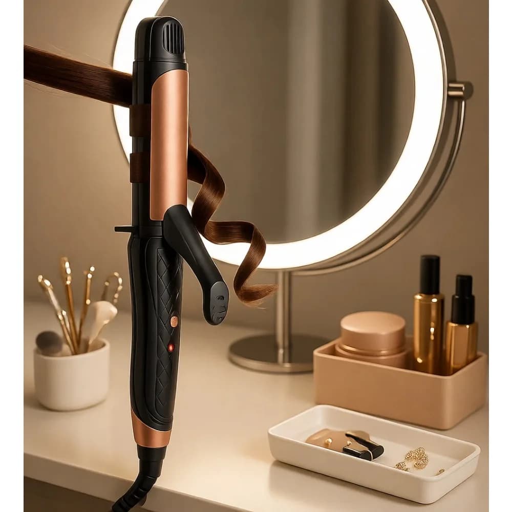 Set da Viaggio 2 in 1 per Arricciare e Lisciare i Capelli, Doppio Voltaggio 100V-240V, 1 Pollice